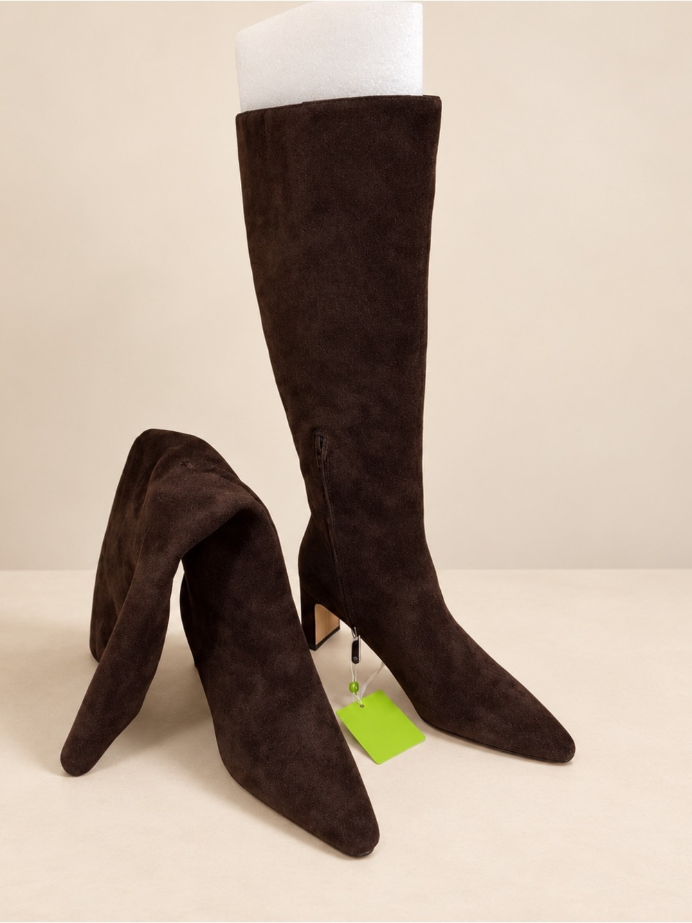 NEW! 7.5 - SAM EDELMAN High Knee wide calf Suede High-Heel Boots - Picture 2 of 5